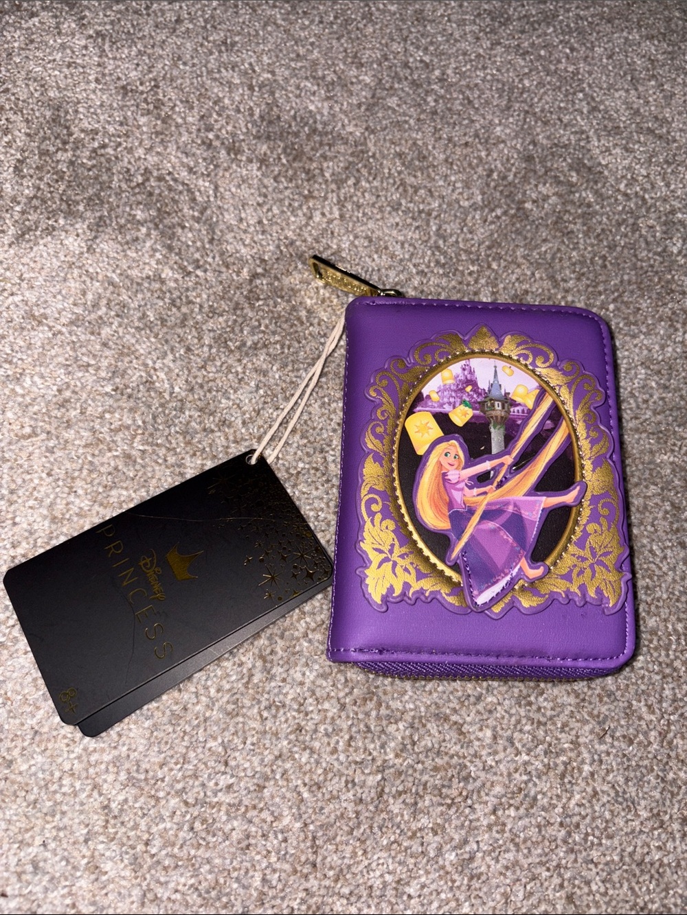 Disney Purple Rapunzel Zip-Around Wallet with Gold Accents